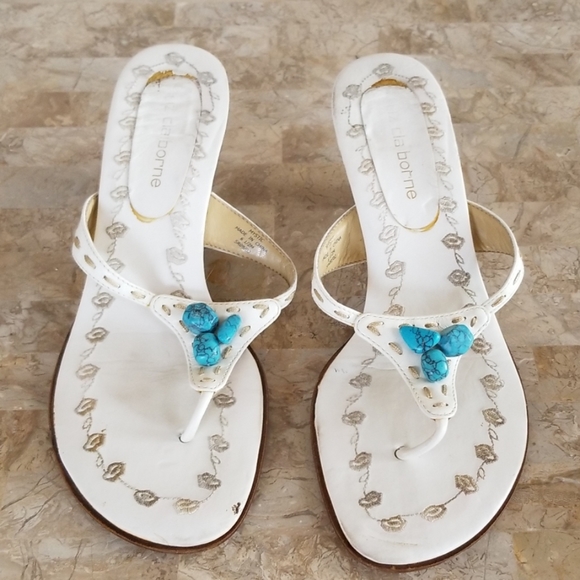 SALE! Liz Claiborne Turquoise Kitten Heels - Picture 4 of 7